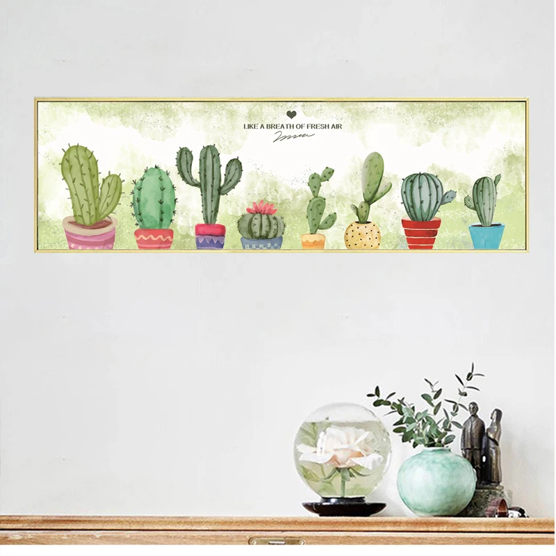 Цветочный Кактус растение настенное Искусство Холст постер и принт пейзаж