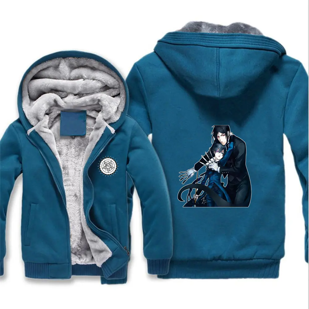

Japan anime Black Butler Jackets cosplay Print Streetwear men Fleece Brand Clothing Tracksuits Hoodies Thicken Coat