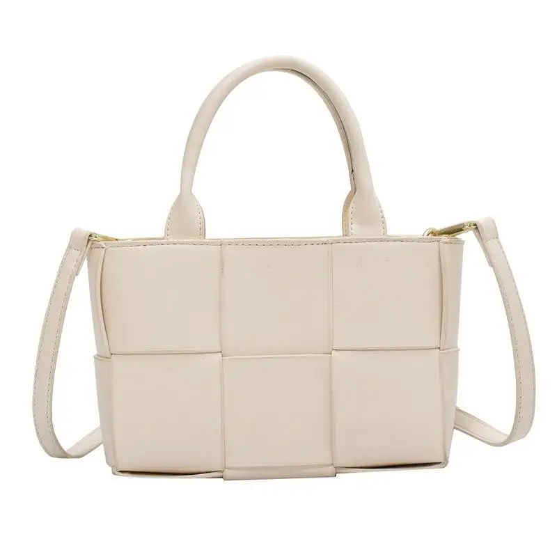 

Female Bag New Spring and Summer PU Woven Shopping Bag One Shoulder Messenger Bag High-capacity