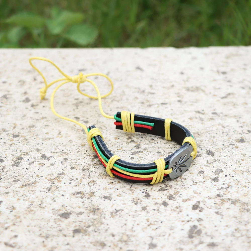 

HORNET Bohemian Vintage Hand Chain Bracelet For Women Man Handmade Jewelry With Leaf Iron Plate Smoking & Cigarette Accessories