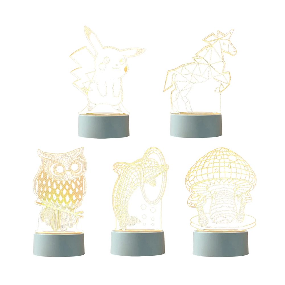 Акриловая Светодиодная лампа 3D прикроватный ночник с USB для детской спальни