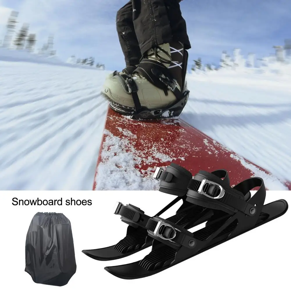 

Mini Ski Skates For Snow The Short Skiboard Snowblades Adjustable Bindings Winter Skis Portable Skiing Shoes Snow Board