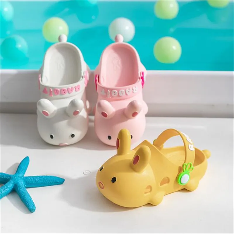 Для детей на лето Тапочки для мальчиков и девочек милые детские куртки с кроликом