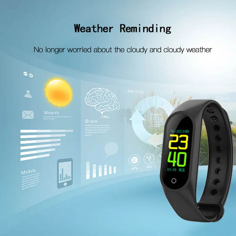 Спортивный умный Браслет M3 монитор кровяного давления водонепроницаемые умные