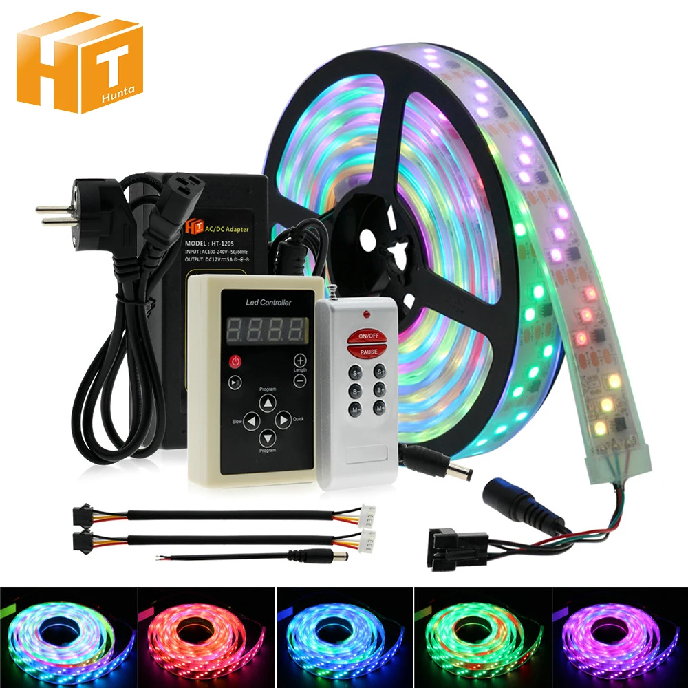 Светодиодная лента для верховой езды, RGB, сменный светильник для струящейся воды, 5 м, 450 светодиодный s+ 133, Радиочастотный пульт дистанционного управления+ адаптер