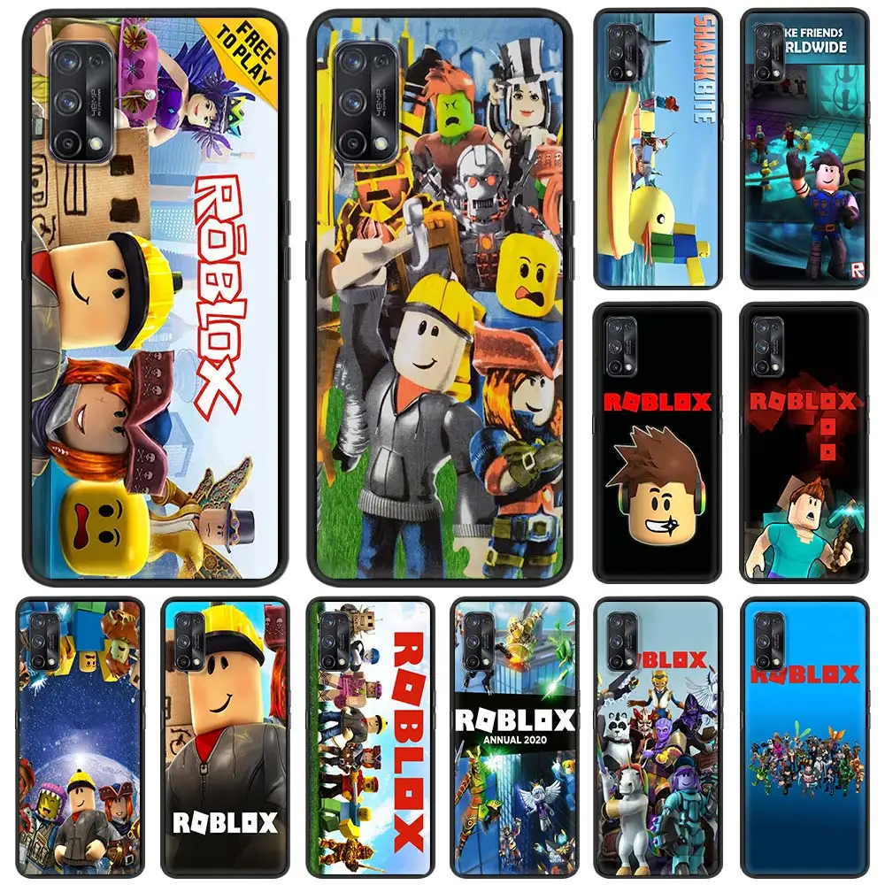 robloxes game case for realme c3 6 pro 5 7 xt c11 c21 x50 c20 7i c15 v15 5g x7 q2 black silicone phone cover soft funda coque free global shipping