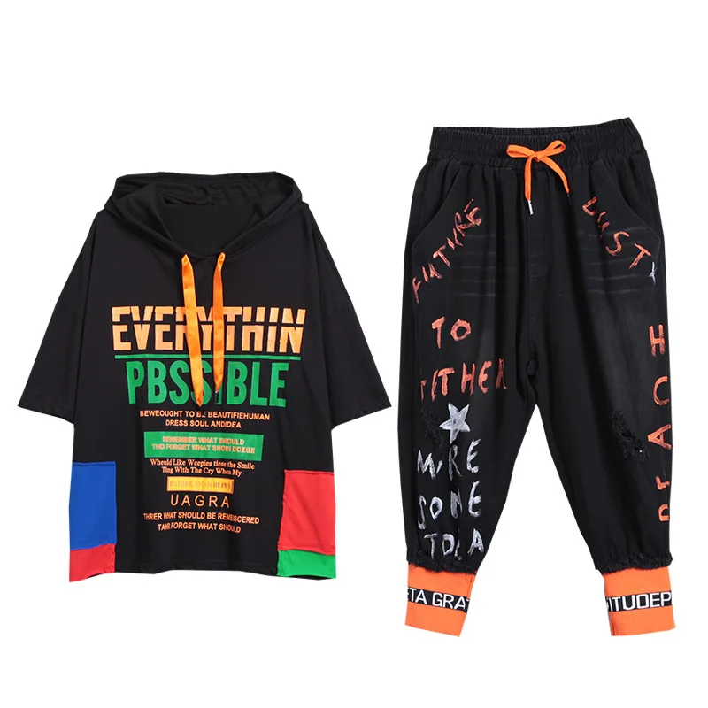 구매 투피스 세트 후드 운동복 라운지웨어 여성용, 운동복 후드 의상, Athleisure, 조깅, Co Ord, 여름 2 피스/세트