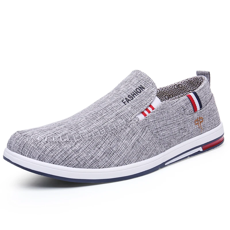 

Туфли мужские холщовые, дышащие лоферы, круглый носок, резиновая подошва, без застежки, плоская подошва, повседневные для путешествий/прогу...