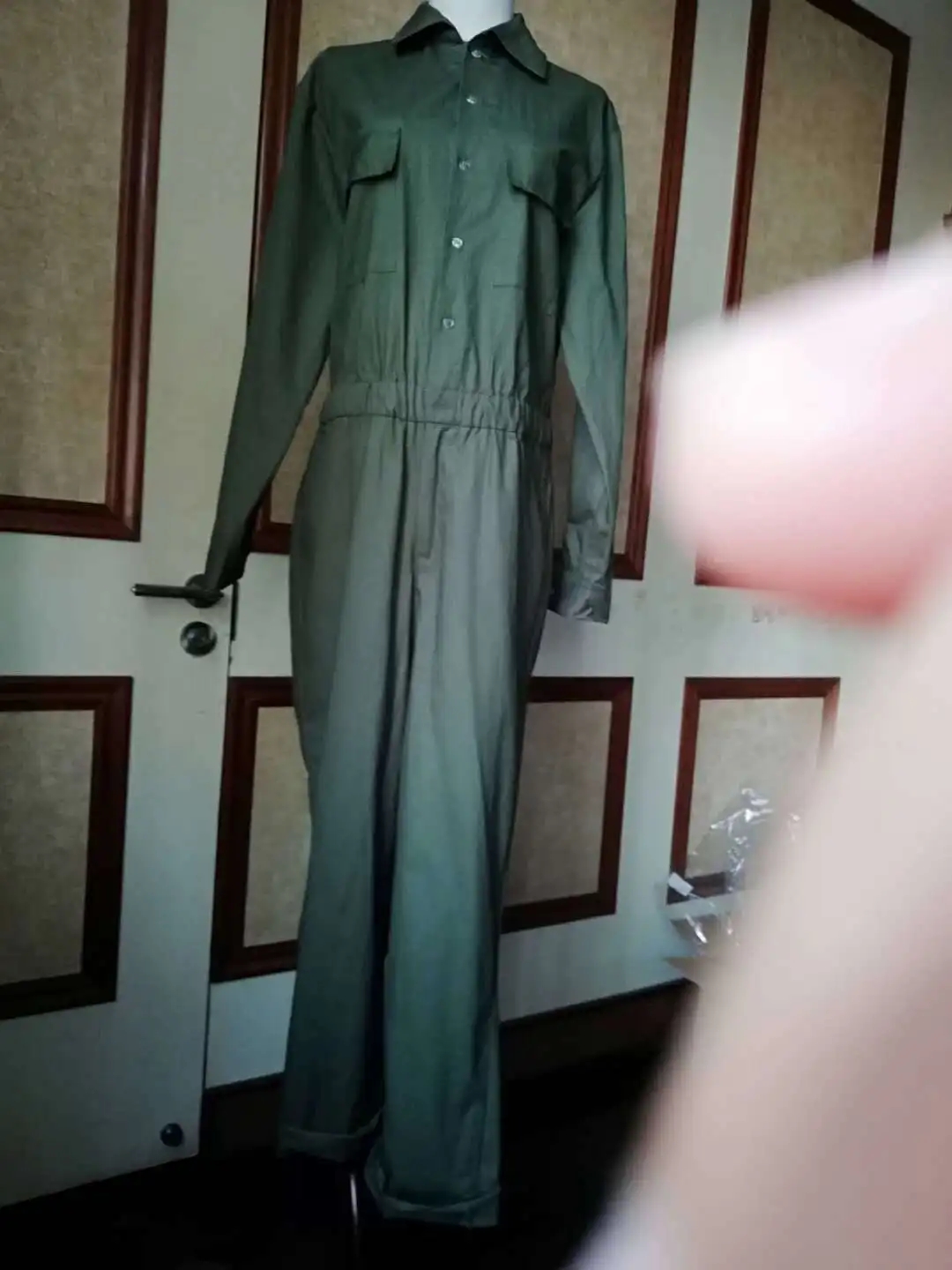 Мужской цельный комбинезон с воротником-стойкой однотонный костюм модная