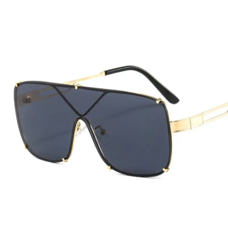 

Oversized Square One Piece Sunglasses Women 2021 Luxury Brand Designer Fashion Large Frame Sun Glasses Men Windproof Shades