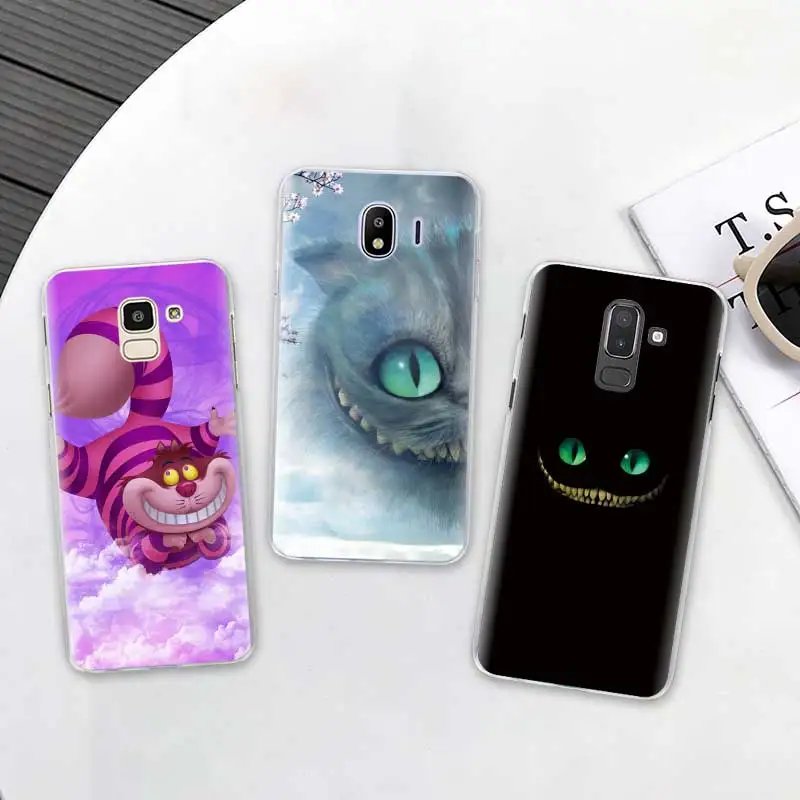 Чехлы Alice in Wonderland Cat для samsung Galaxy J4 Plus J6 Plus J8 J3 J5 J7 J5 Prime, Жесткий Чехол