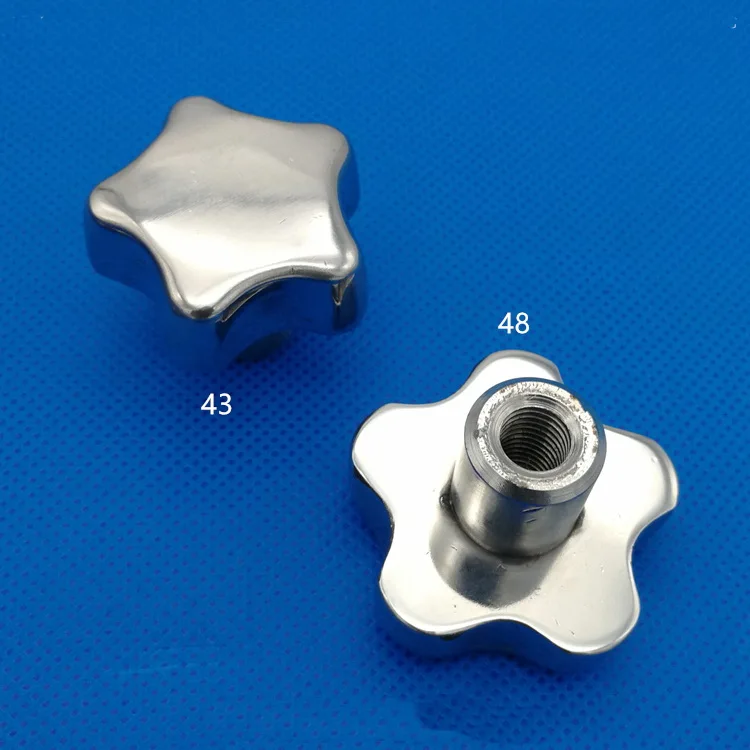 

M8Xφ43mm Stainless Steel Star Handle Plum Locking Screw Cap Stainless Steel Hand Wheel Five Star Nut Fastening Handle Knob