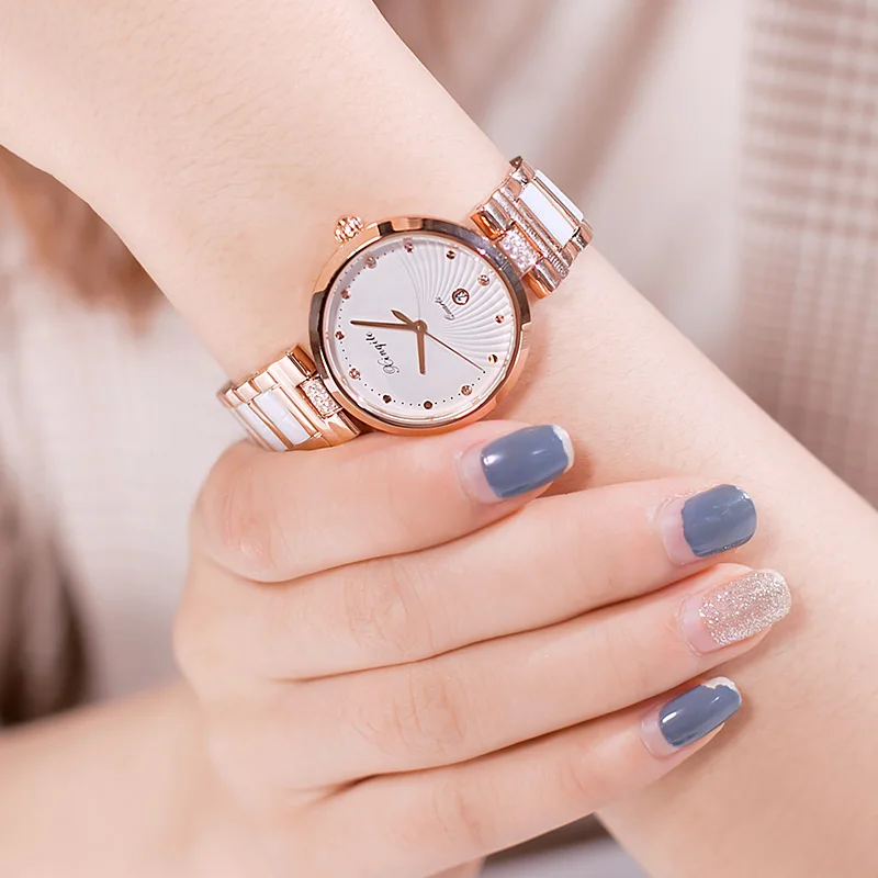 Женские часы 2019 брендовые Роскошные женские кварцевые наручные с вставками