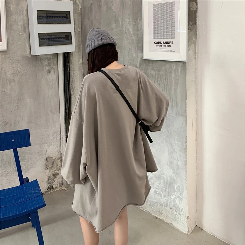 

Harajuku Oversized Mid-Length Sweatshirt Women 2020 Spring New Hip Hop Vintage Punk Streetwear Hoodie Female Tops Sudaderas B029