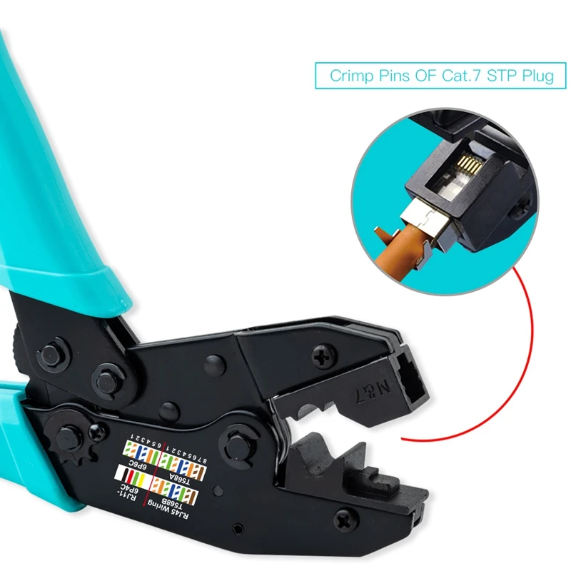 RJ45 инструмент Cat7 щипцы коннектор обжимной для кабеля Cat6A экранированный