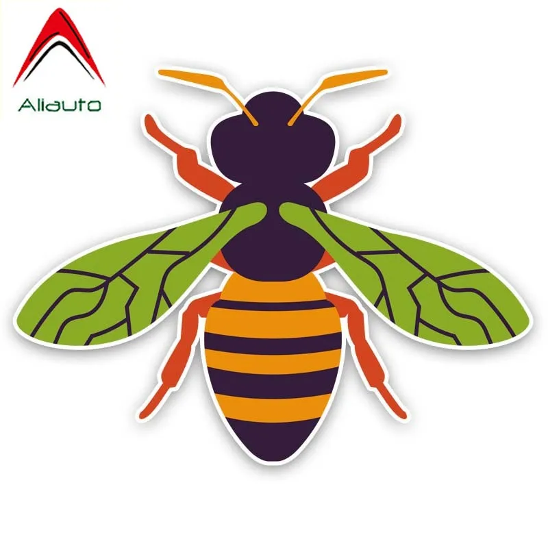 

Забавная Автомобильная наклейка Aliauto, креативная наклейка в виде пчелы, аксессуары, царапины из ПВХ для Volkswagen Polo, Ford BMW Audi Toyota,14 см * 11 см