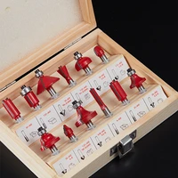 12pcs 14 router bit set trimming straight milling cutter wood bits tungsten carbide cutting woodworking trimming