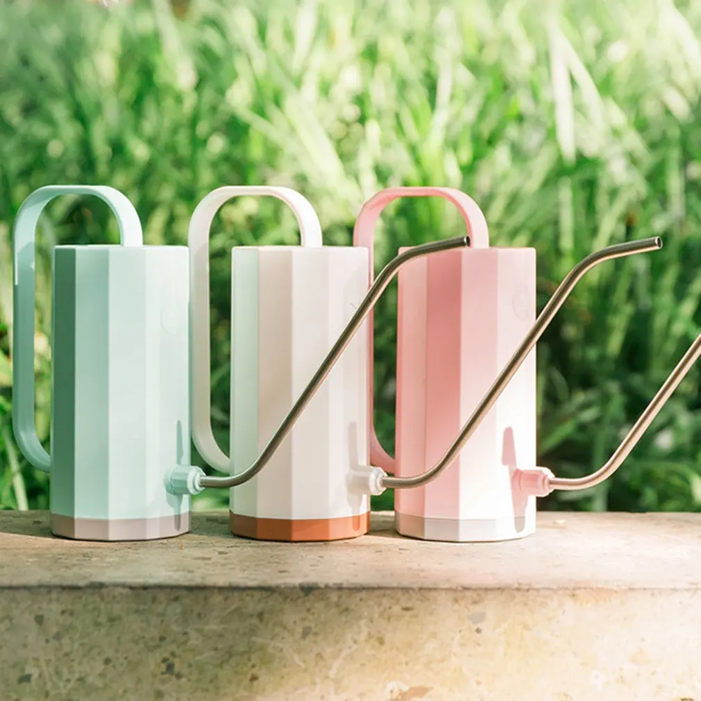 

Hot 1.2L Long Mouth Home Kettle Irrigation Watering Can Practical Handle Plastic Plant Sprinkler Potted Flowers Gardening Tools