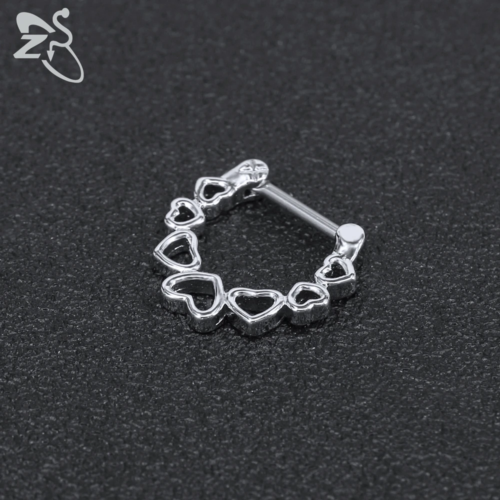 Кольцо для пирсинга ZS 1 шт. с фианитами |