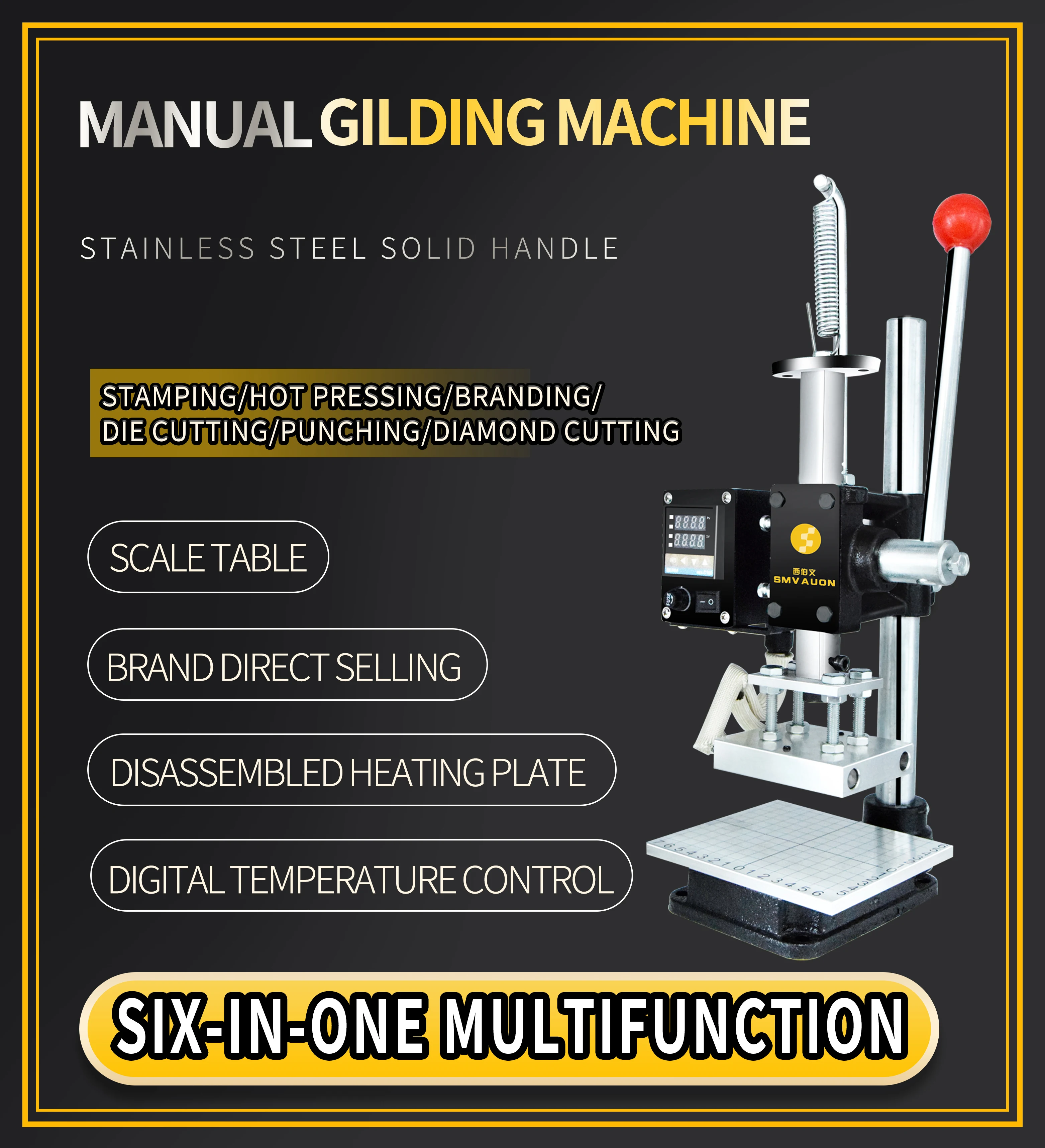 

Hot Foil Stamping Machine Leather Stamp Emboss Press Tool Logo Custom Manual Digital Pvc Card Book Paper Heat Press Machine