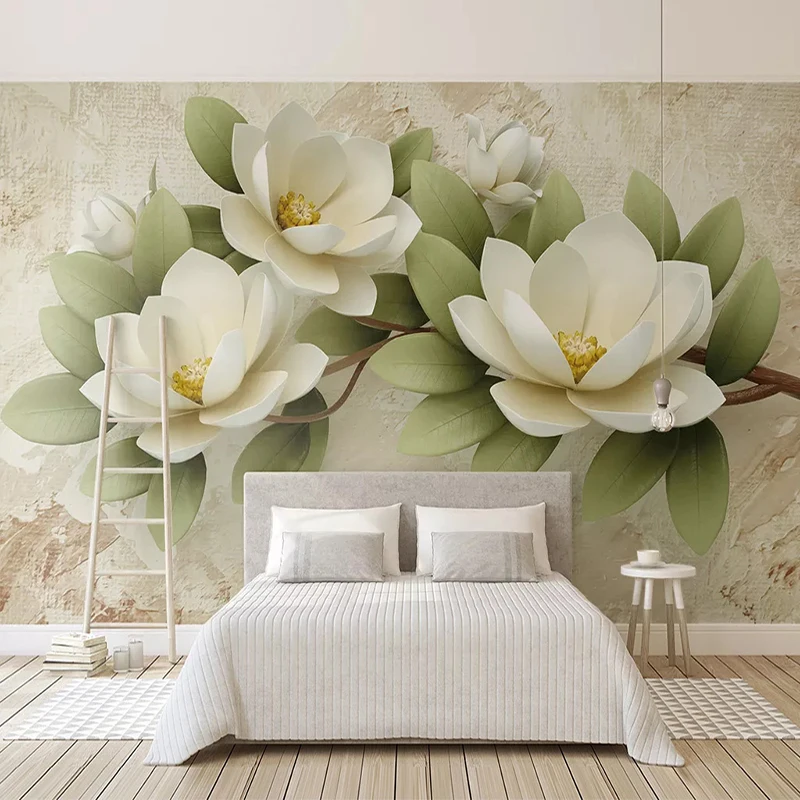 Custom Mural Wallpaper For Bedroom Walls 3D Stereoscopic Flowers Photo Wall Decals Living Room TV Background Waterproof Paper |
