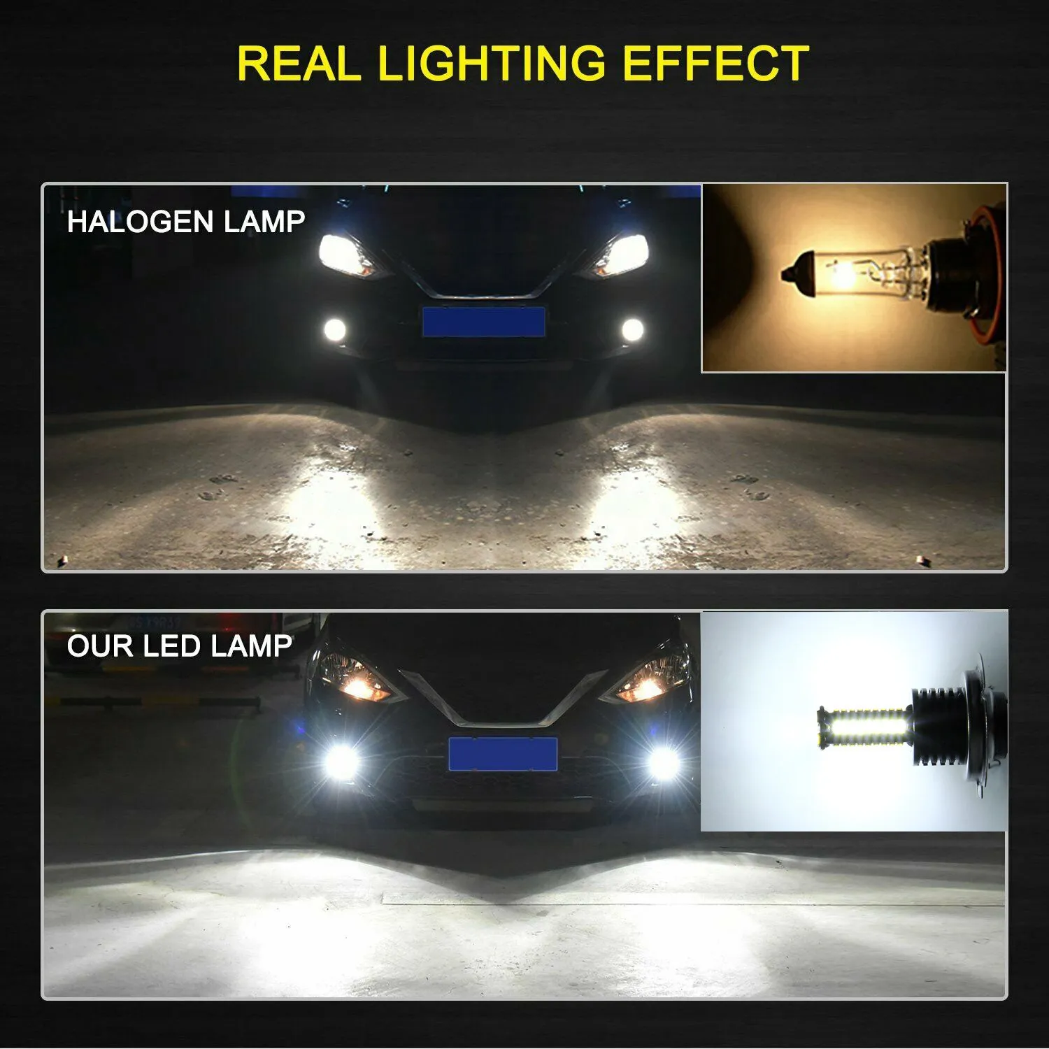 2 шт. LED-лампы для противотуманных фар P13W DRL 3200 люмен Супер яркий 84-SMD 12V 24V Замена для автомобилей грузовиков 6000K Белый.