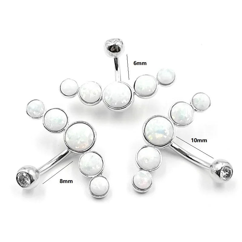 Женское кольцо для пупка с опалом серебро 925 пробы модное пляжное Ювелирное