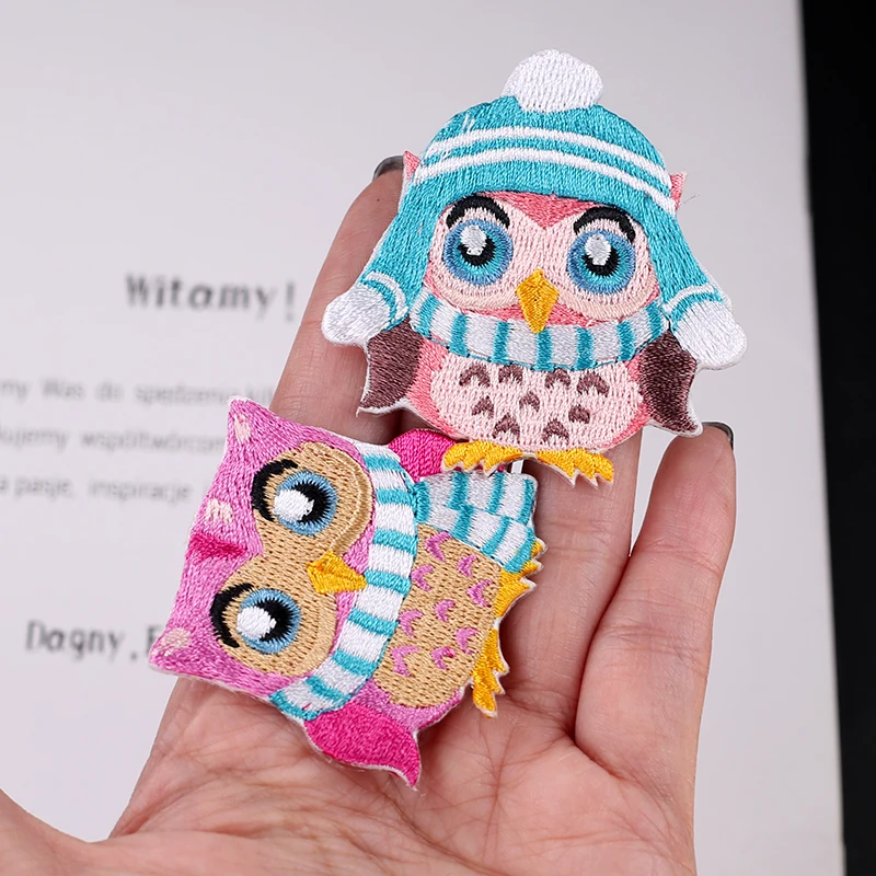 Детские нашивки с рисунком железной совы для одежды значки вышивкой птицами
