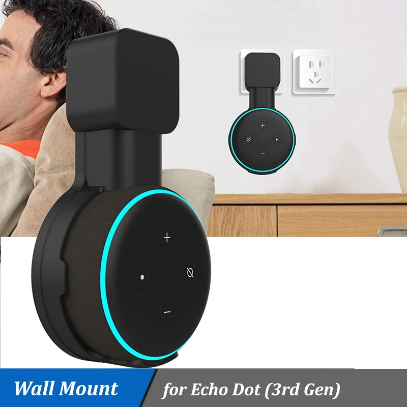 

Outlet Wall Mount Stand Hanger for Alexa Echo Dot 3rd Generation Speaker Space Saving Bracket Holder Indoor Sound Box Case