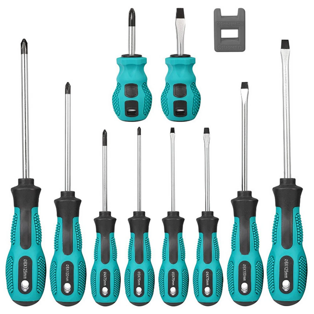 

10Pcs Screwdrivers Set 75-200mm PP Chromium Vanadium Alloy Multi-function PP Handle Security Insulated Screwdrivers Screw Driver