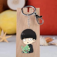 anime mob psycho 100 keychain high quality cartoon print double side acrylic cosplay accessories trinket keyring kids gift new