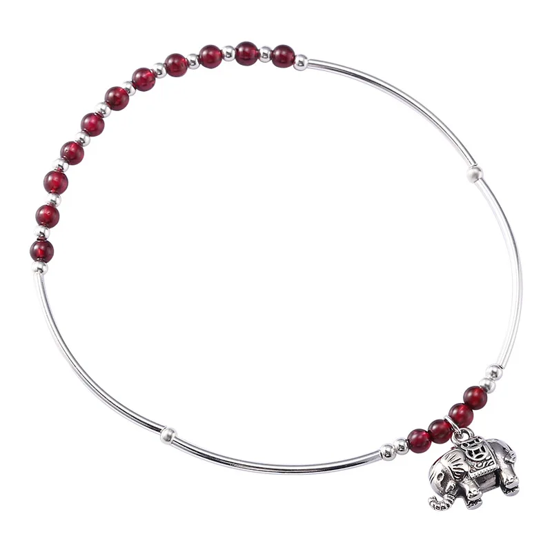 Браслеты-анклеты женские из серебра 925 пробы с натуральным гранатом 2020 |