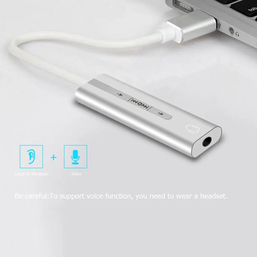 2 in 1 External Sound Card USB to 3.5mm Jack 7.1 Channel 3D Audio Headset Microphone Adapter for Computer | Компьютеры и офис