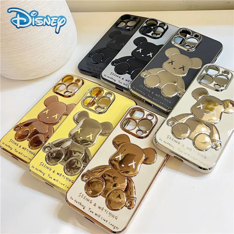 

Disney 3D Cartoon Plating Phone Case for iPhone 13 13Pro 12 12Pro 11 Pro X XS Max XR 7 8 Plus Kawaii Anti-Fall Protective Covers