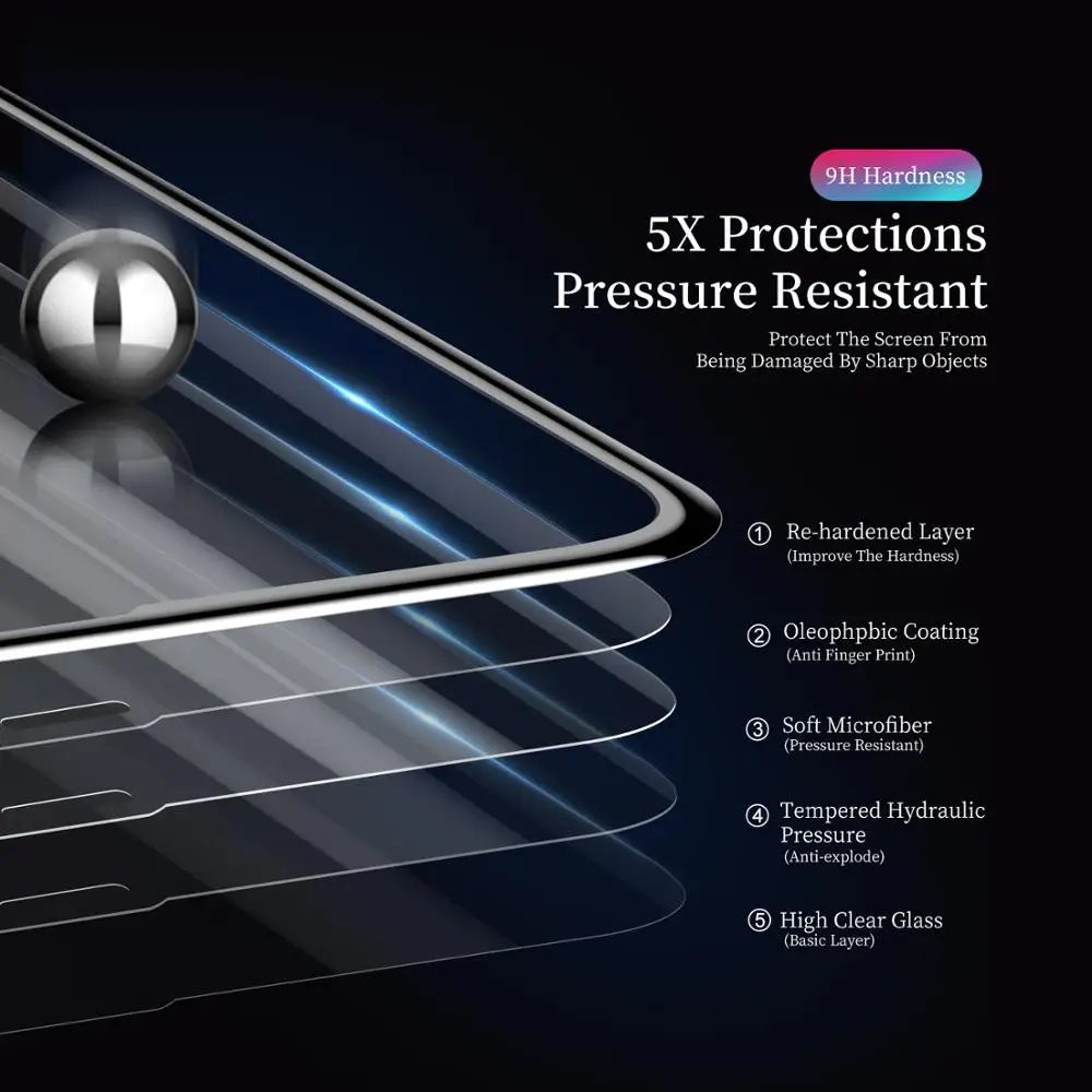 3D полное покрытие из закаленного стекла для iPhone 11 Pro на XR X XS Max защита экрана