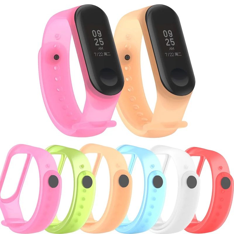 Полупрозрачные силиконовые умные часы сменный ремешок для Xiaomi Mi Band 3 браслеты браслет для Xiaomi Mi группа 4