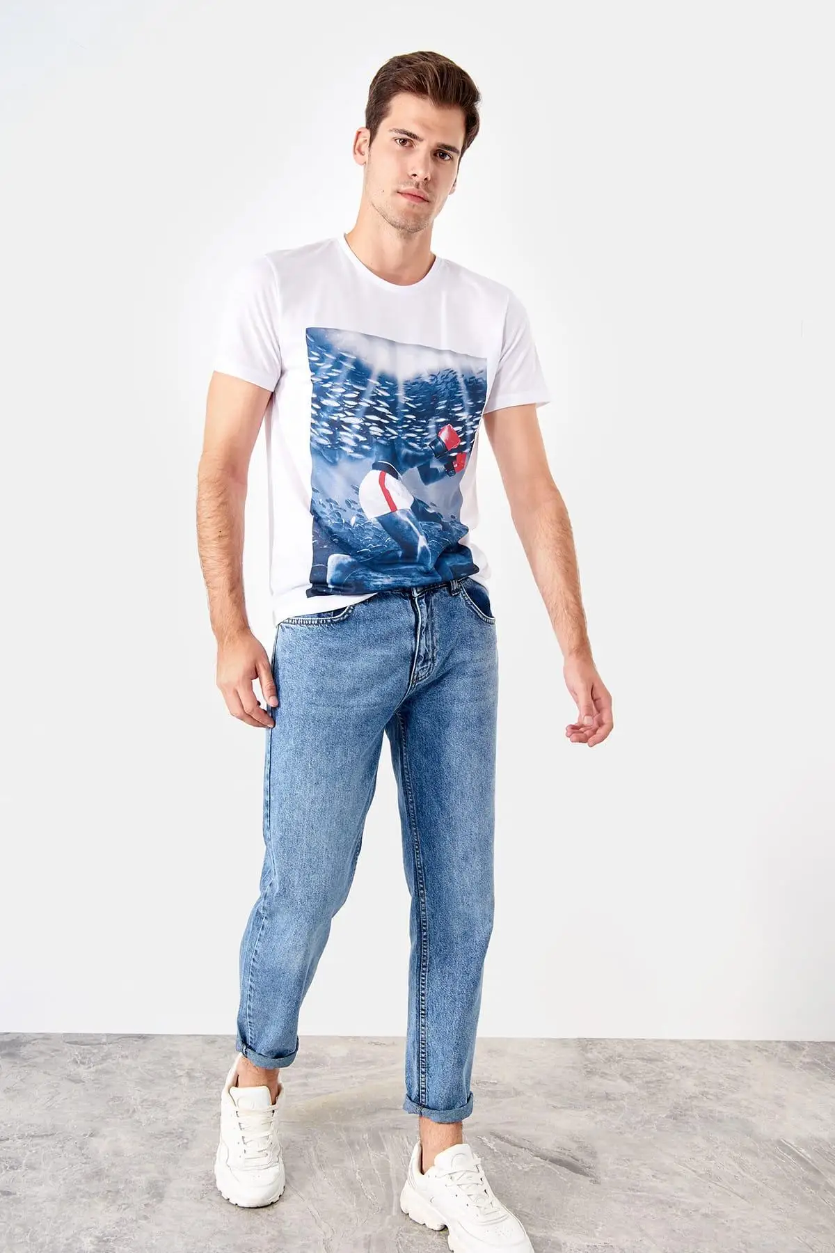 Trendyol синие мужские джинсы обычной посадки от снега новинка TMNSS19KE0014 | Мужская