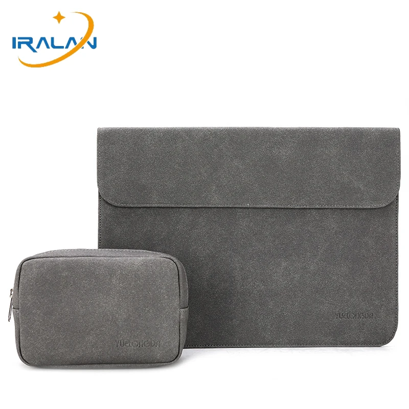 2019 New Women Men Leather Slim Scrub Matte Laptop Sleeve Bag For Macbook Air 13 Case 14 16 Touch ID Pro 15 2018 Notebook Cover