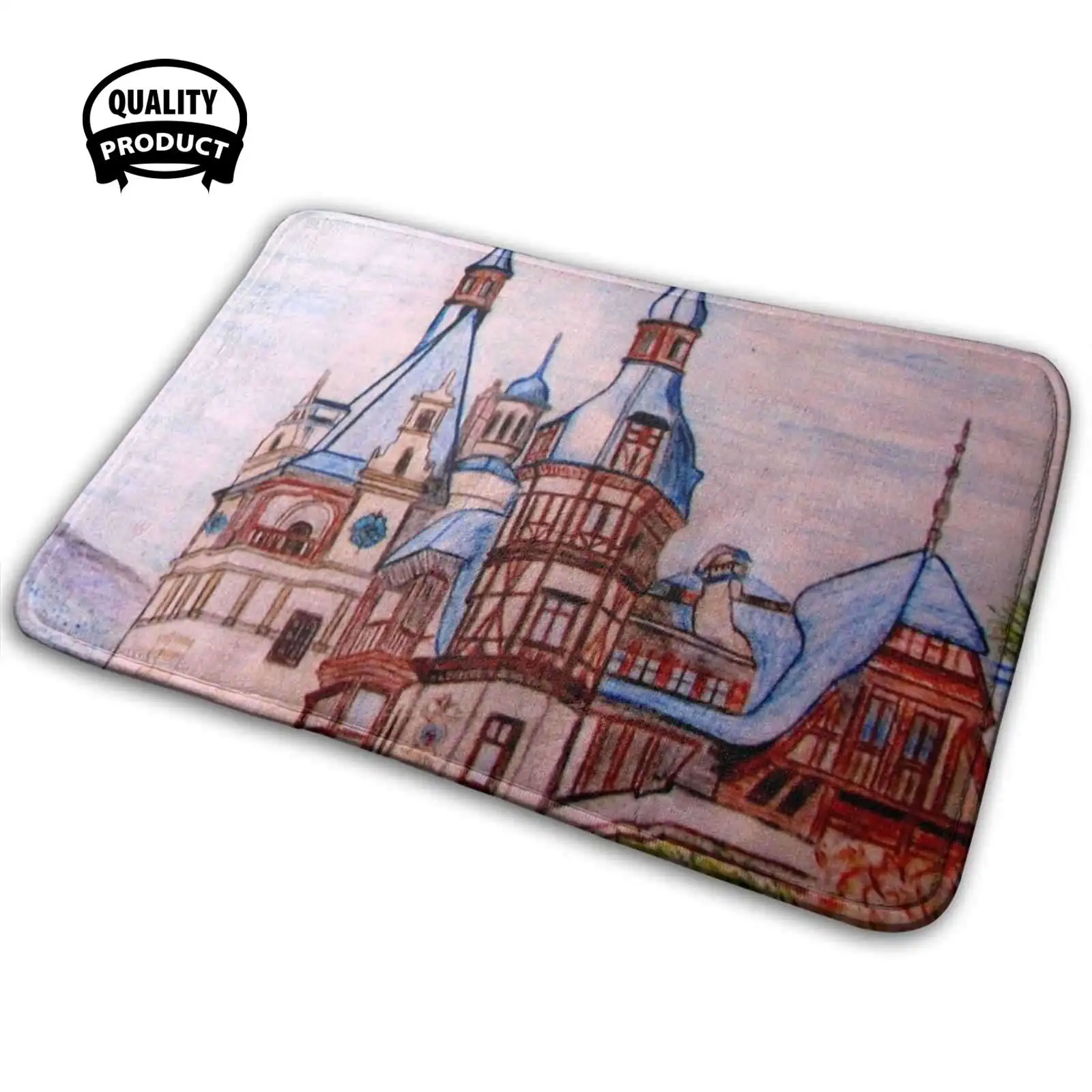 Детали из моих цветных карандашей рисунок замка Пелеса Прахова округ Румынии 1873