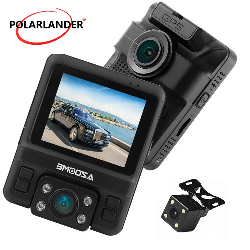 

Car DVR Dash Cam Motion Detection Dual Lens GPS G-sensor Loop Recording Video Recorder 150° View Angle USB Camera Night Vision