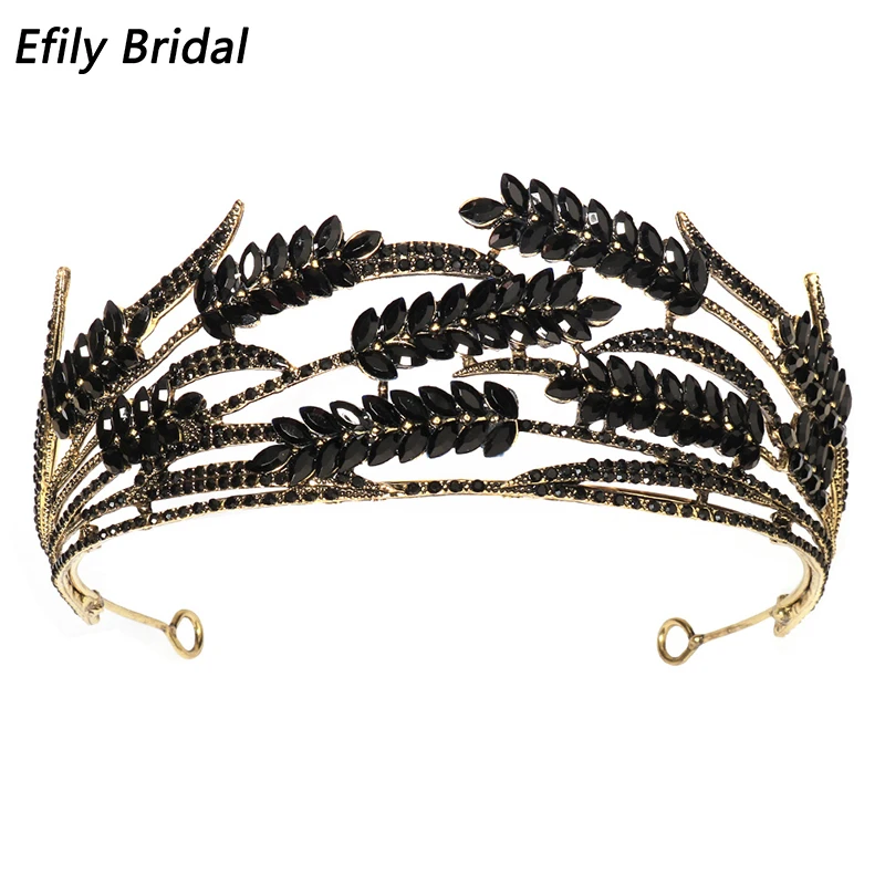 

Black Crystal Crown Rhinestone Tiaras and Crowns for Women Hair Accessories Wedding Bridal Hair Jewelry Party Bride Headpiece