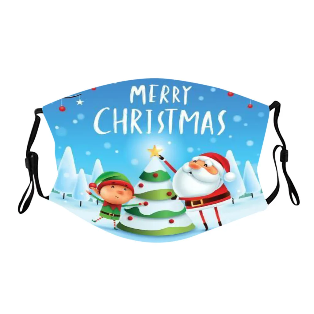 1 шт. многоразовая моющаяся защитная маска для лица с рождественским