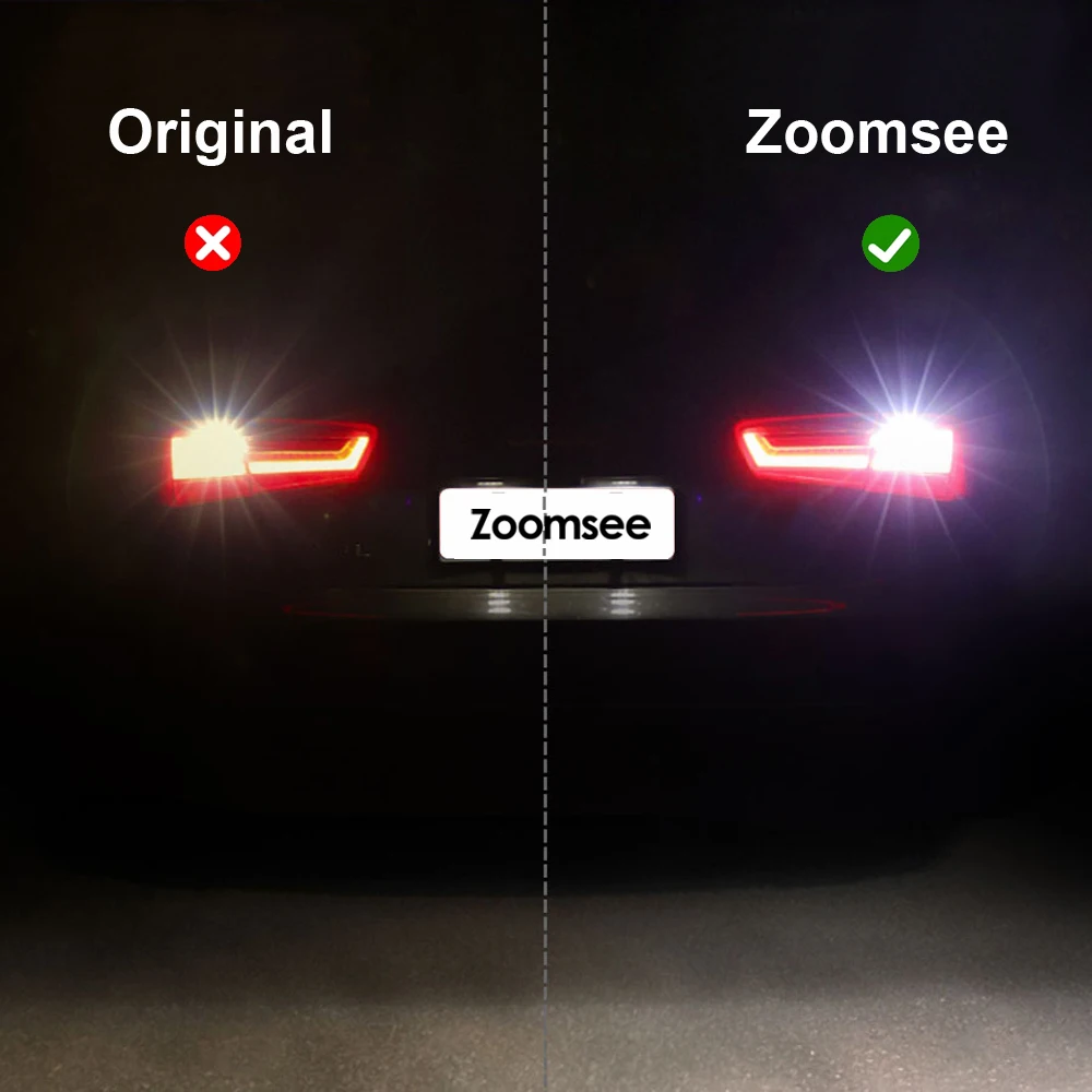 Zoomsee 2Pcs White Reverse LED For Mitsubishi 3000GT 1991-1999 Canbus Exterior Backup No Error Rear Tail Bulb Light Vehicle Lamp |