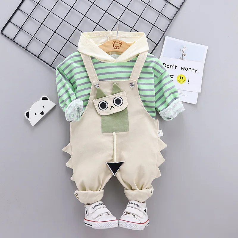 Spring new born baby Boy's Clothes outfit sets Striped Sweater Jacket + Overalls suit for infant Baby Boys Clothing Sports |