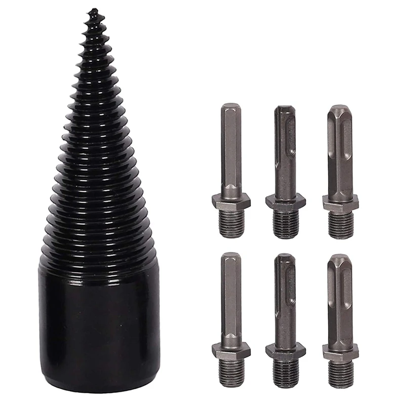 

Wood Splitter Firewood Drill-Bit Kindling Log Splitter Electric Splitting Drills 32Mm Screw Removable Cone Driver