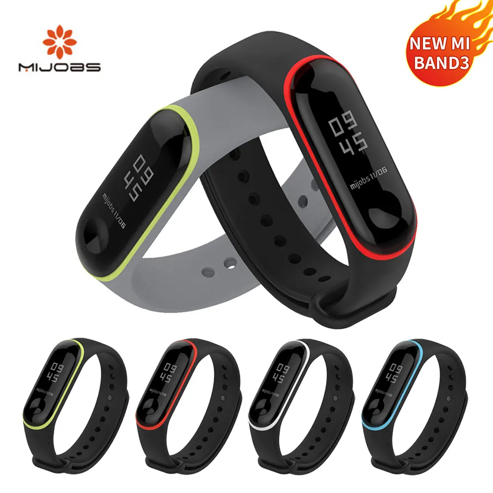 Mi jobs Xiaomi mi Band 4 ремешок спортивный band 3 Ремешок Браслет для Цветной силиконовый
