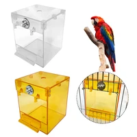 transparent pet bird bath house with hanging hooks bird bathtub cage for bird bath shower parrots cockatiels parakeets bird cage