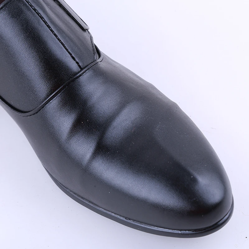 

GAOKE 2021 New Men Bussiness Formal Shoes Single Buckle Slip On Black Brown Man Office Party Wedding Dress Shoes Big Size 48