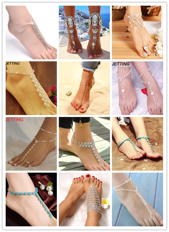 

1PC Barefoot Sandals Anklet Bracelet For Women Bridal Toe Ankle Foot Chain Jewelry Beach Wedding Multi Styles Hot Sales