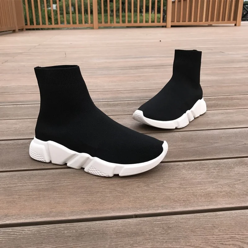 Women Platforms Shoes Slip-on Knitted Fashion Sock Booties Trainers Womens Sneakers Stretch Fabric Ankle Outdoor | Обувь